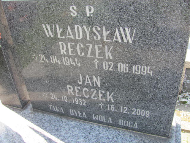 Jan Reczek 1932 Tarnobrzeg Miechocin - Grobonet - Wyszukiwarka osób pochowanych