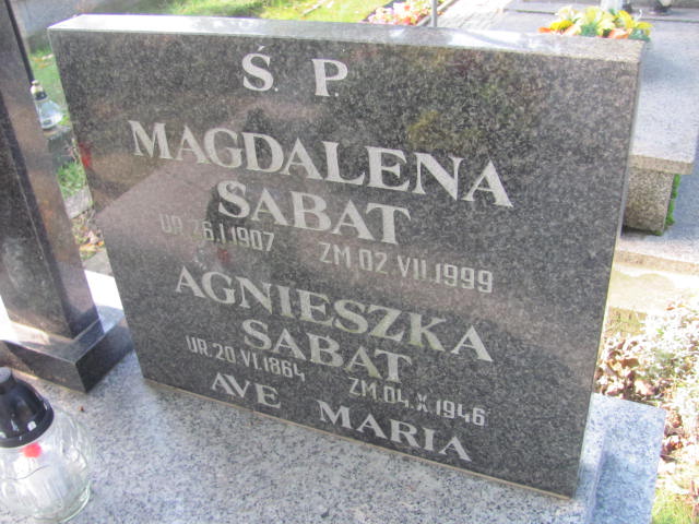 Magdalena Sabat 1907 Tarnobrzeg Miechocin - Grobonet - Wyszukiwarka osób pochowanych