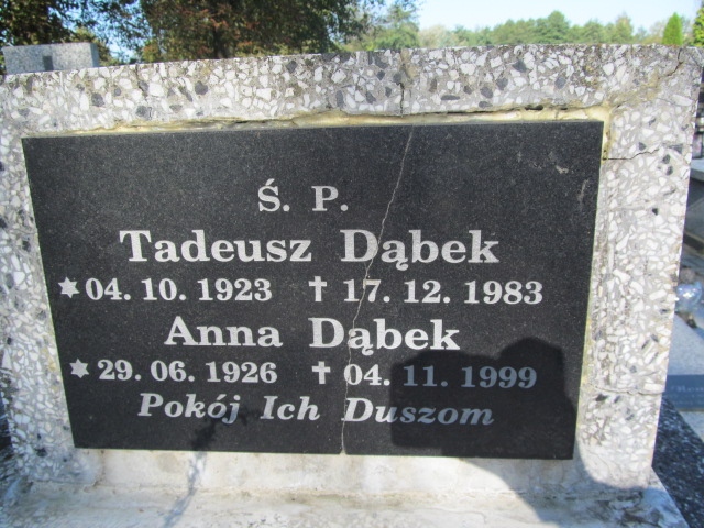 Tadeusz Dąbek 1923 Tarnobrzeg Miechocin - Grobonet - Wyszukiwarka osób pochowanych