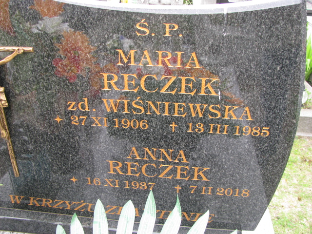 Anna Reczek 1937 Tarnobrzeg Miechocin - Grobonet - Wyszukiwarka osób pochowanych